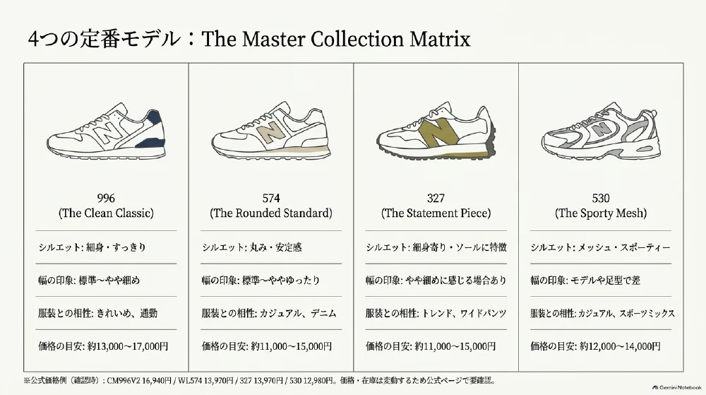 327・530・574・996のモデル比較