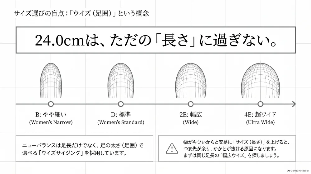 足長だけでなくウイズも確認するサイズ選び