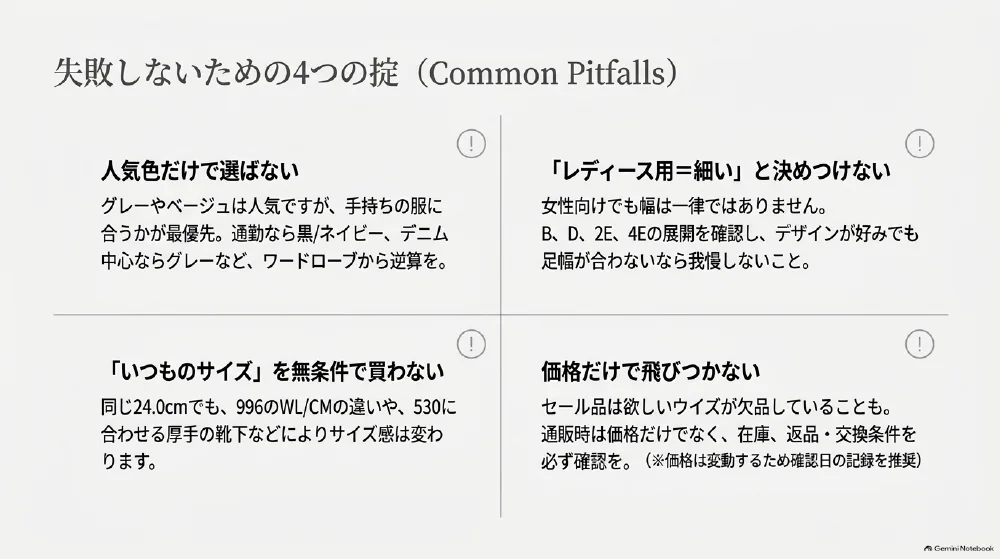 スニーカー選びで避けたい落とし穴