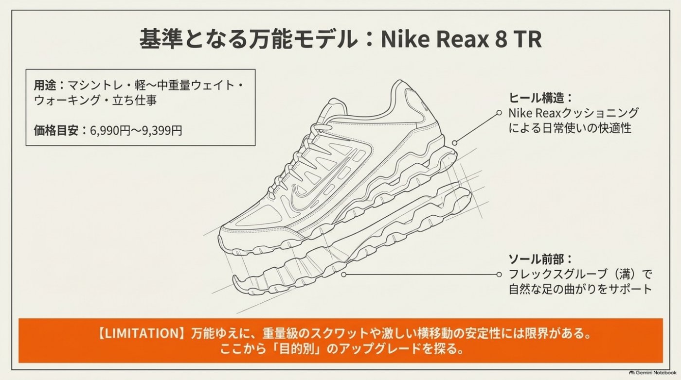 Reax 8 TRの特徴を整理したスライド